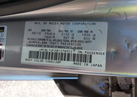 2011 Mazda Mazda3 I Sport z USA, uszkodzony, nr VIN JM1BL1UF2B1378953